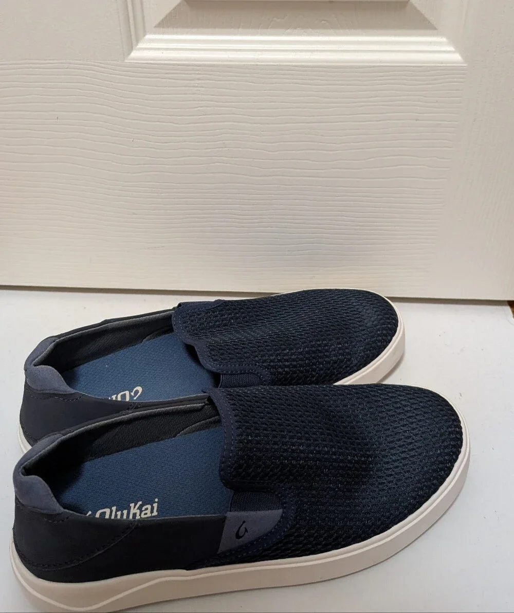 OLUKAI Lae'ahi Men's Pavement Slip On Sneakers Blue Depth/Blue Depth Size 8.5